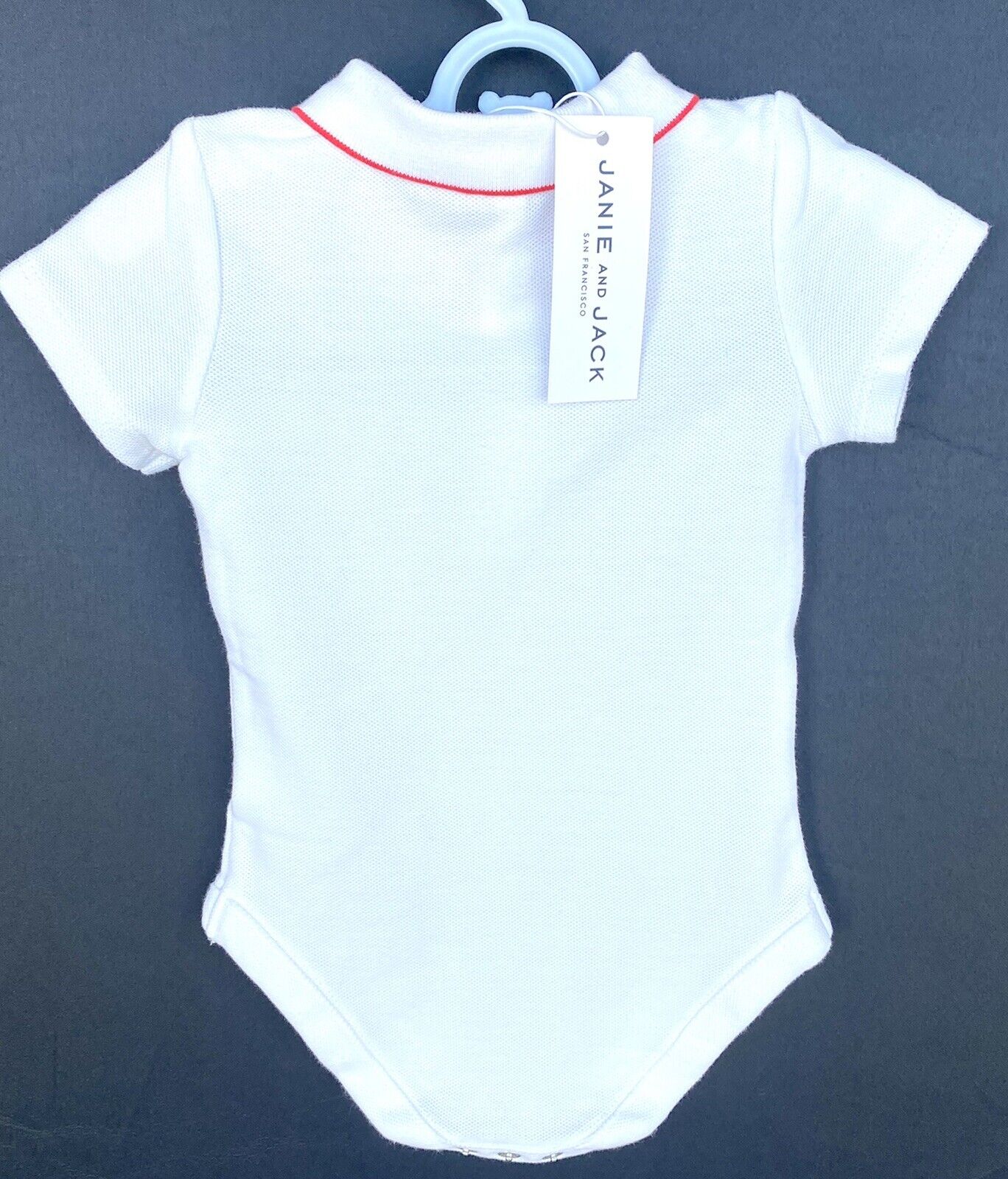 Janie And Jack Flag Pique Polo Bodysuit 3-6 M Price $26 NEW White