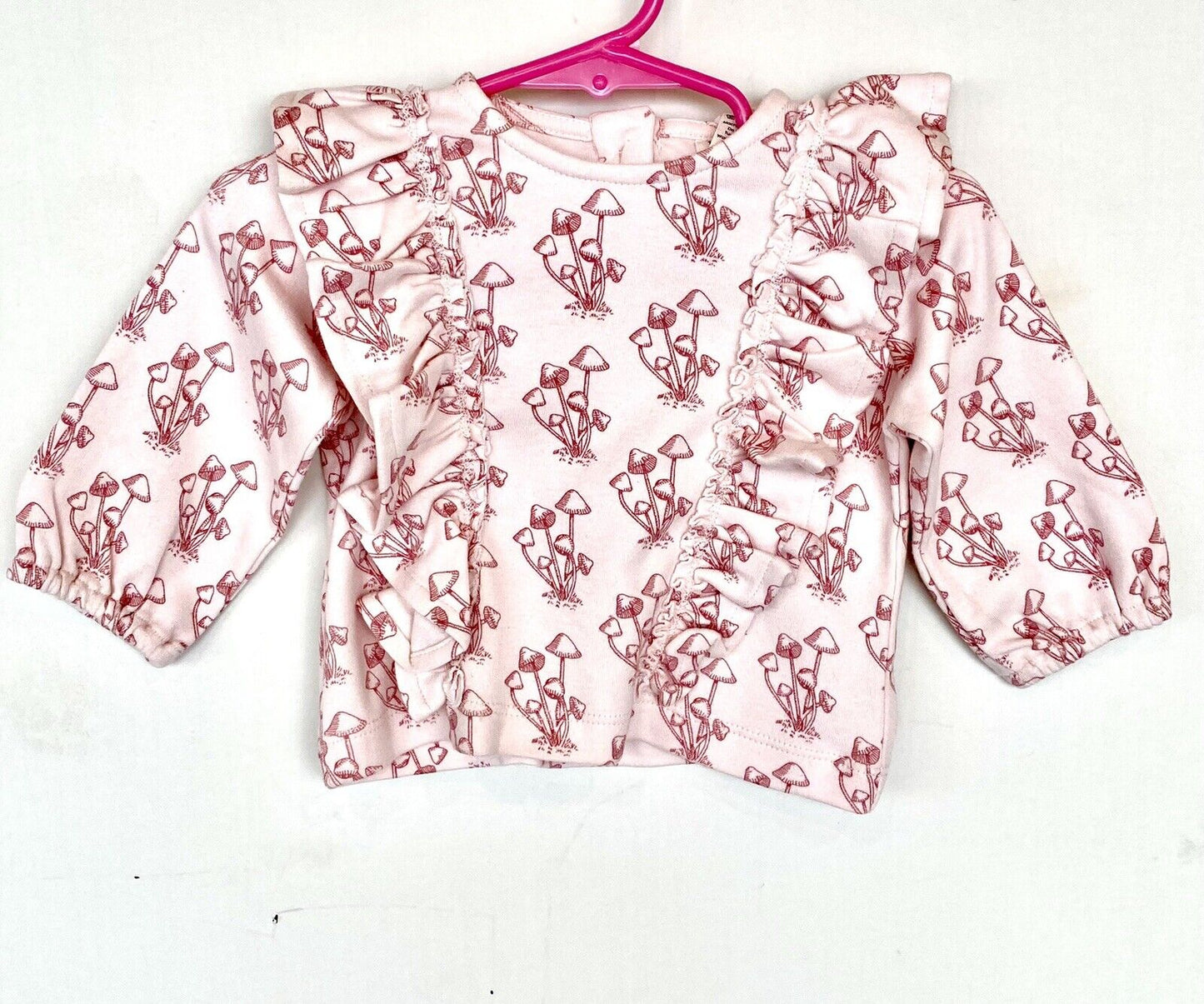 Kate Quinn 100% Organic Cotton Ruffle Top Retail $32 Price $22 3-6 M Pink