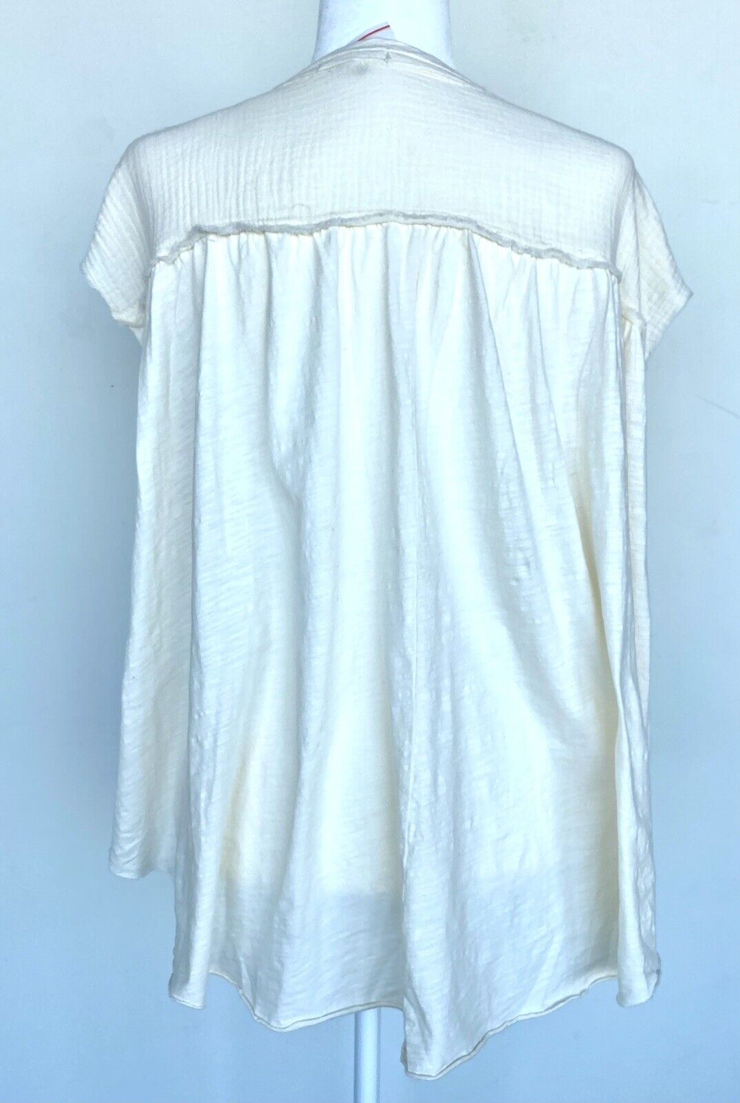 Oli & Hali oversized ivory Raw Edge cotton blouse Price $46 Small