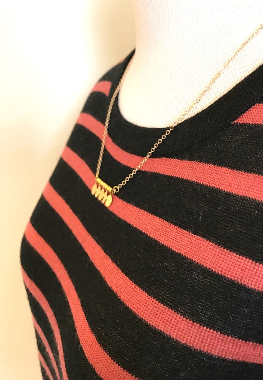 Scotch & Soda Black Stripe Sweater & Necklace  NWT Retail $109 Price $50 Sz XS