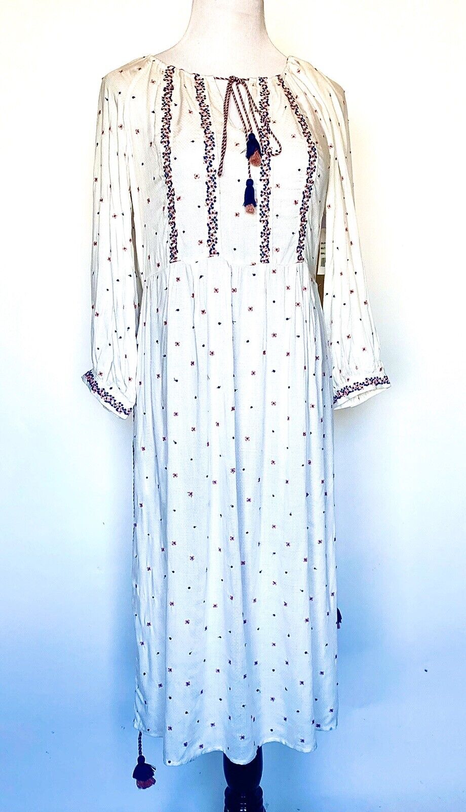 VELVET Graham & Spencer Boho Isilda Embroider Dress Retail $238 Price $79 S NWT