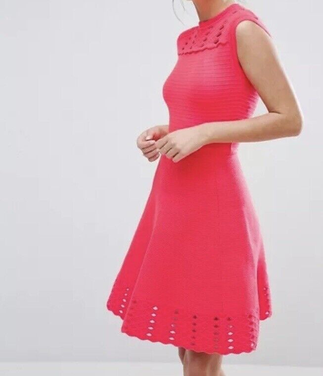 Ted Baker Zaralie Jacquard Panel Skater Dress 3(US 8) Retail $279 Price $132 NWT
