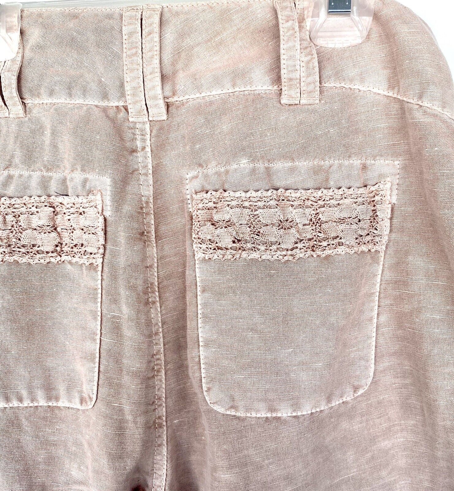 Sundance Organia Cotton Pants Lace Side Panel Retail $98 Price $56  Size 2