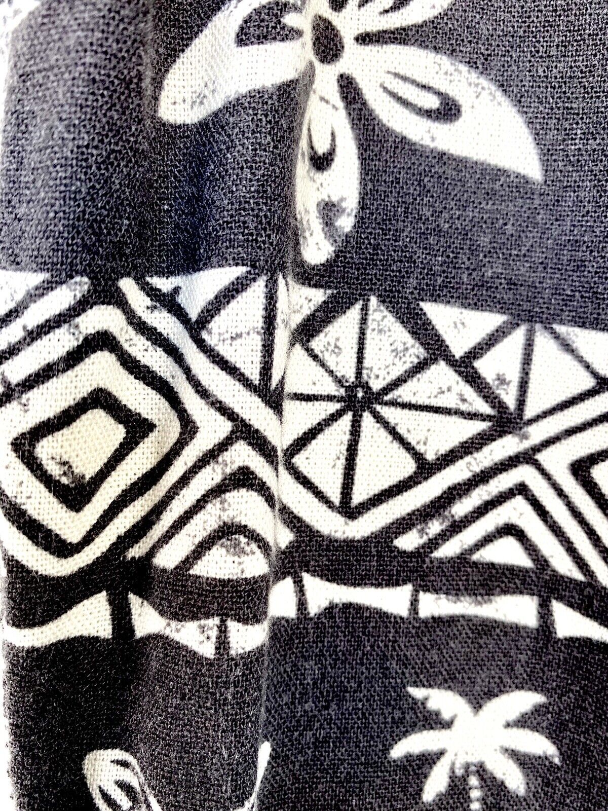 Cali 1850 black and white print Linen Mix pants XS Price $49 Smocked Waist