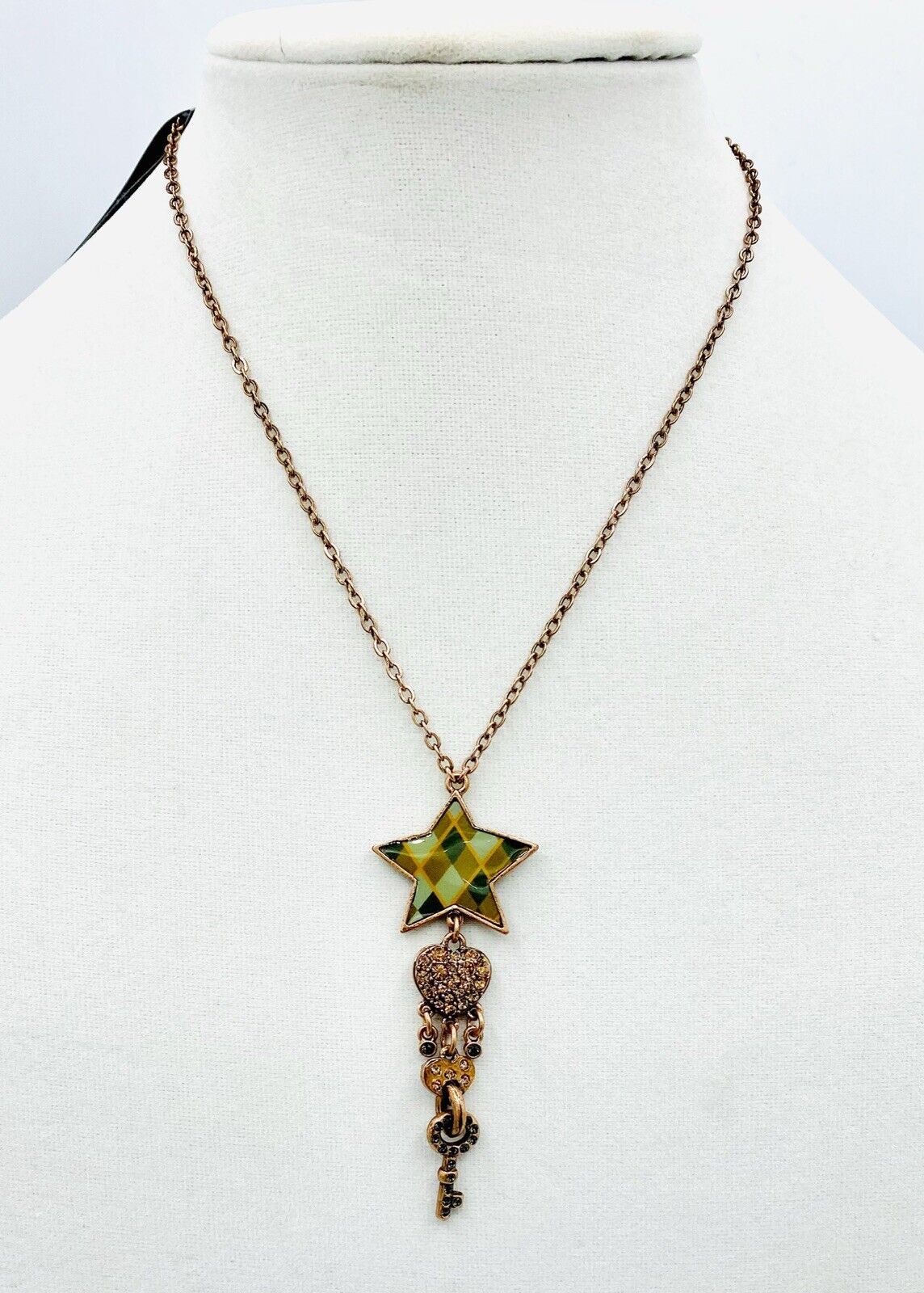 PILGRIM Swarovski Crystal Enamel Star Necklace $19 Valentine Heart