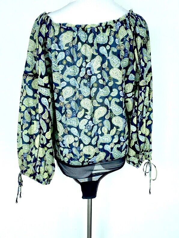 Free People Paisley Bodysuit Retail $78 Price $46.80 NWT Size XS