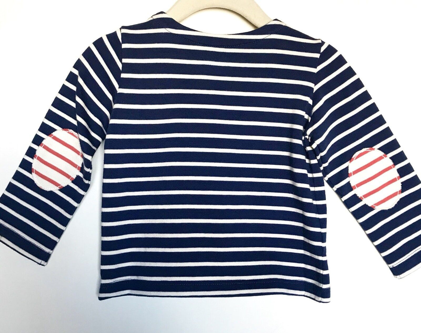Mini Boden Baby Boden Elbow Patch Breton Top. 0-3 M Retail $22 Price $16.50 NWT