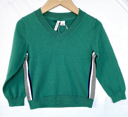 Janie And Jack Green V Neck Sweater Age 2 Retail $49 Price $27.95 NWT Stripe