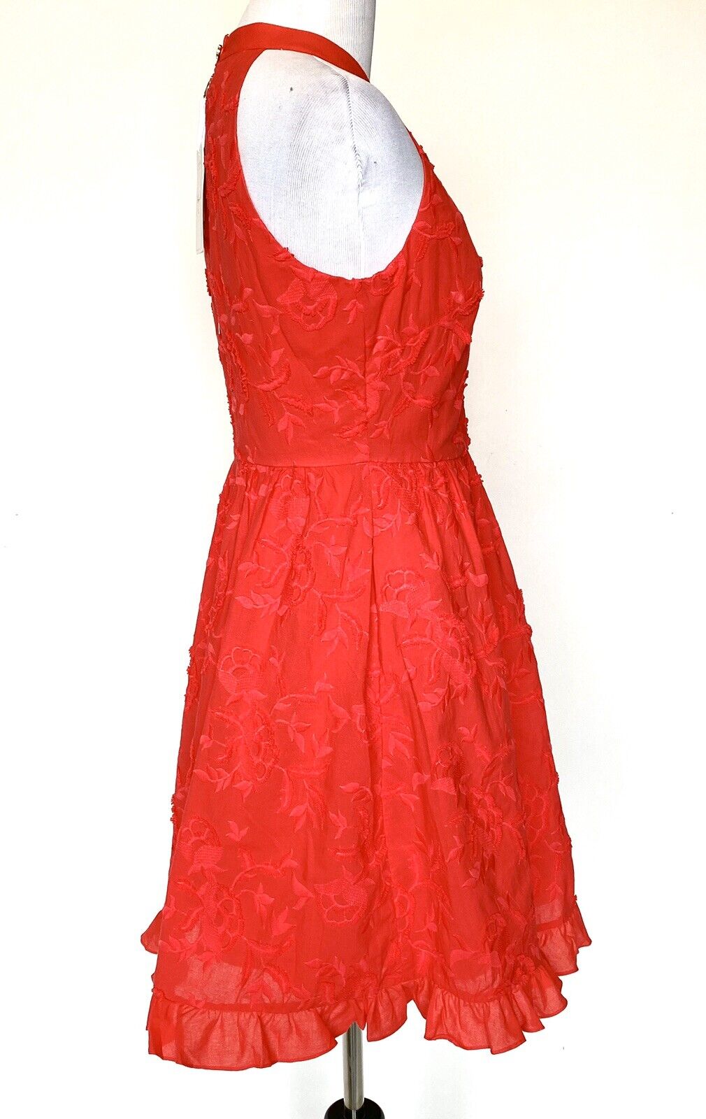 Ted Baker Halterneck Frill Embroidered Dress 1 (US 0-2)Retail $349 Price $115