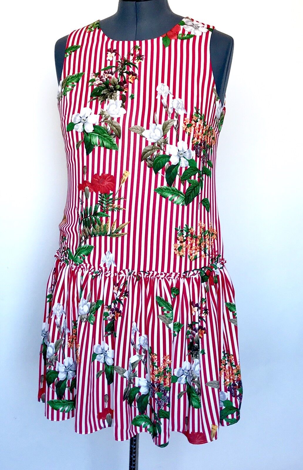 Nicole Miller Studio Red & White Stripe Dress. NWT Retail $89 Price $49 Size 12