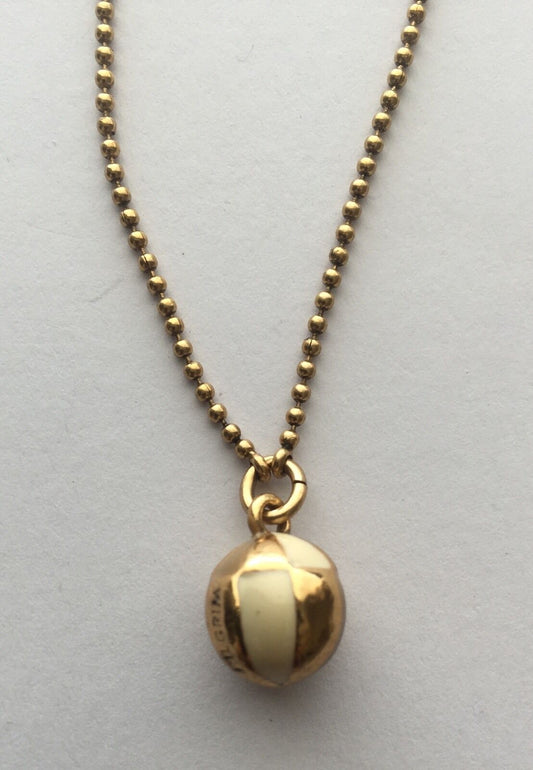 Pilgrim Danish 16Ct Gold Plate necklace Solid ball.  Retails $38 Price $16.45