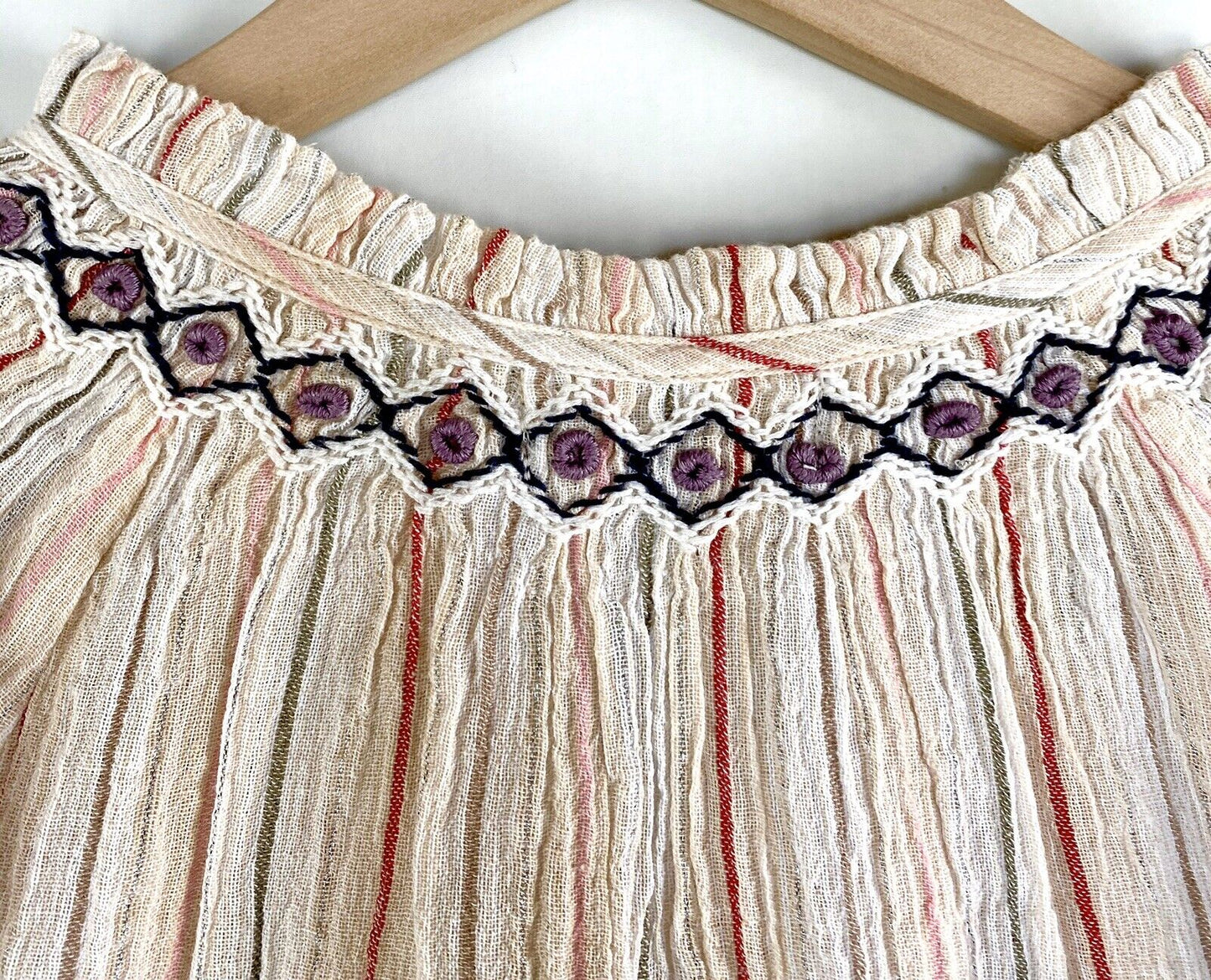 Peek Striped Silver Stripe Embroidered Tunic Top NWT Age 2T Retail $44 Price $24