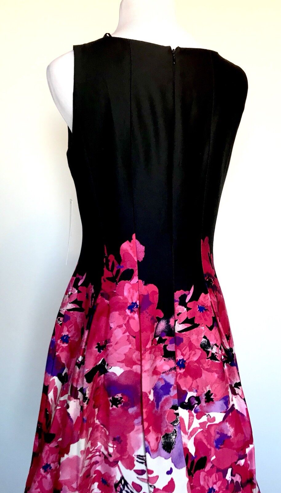 Chetta B Black& Pink Floral Dress. Size 8 Retails $98 Price $58 NWT