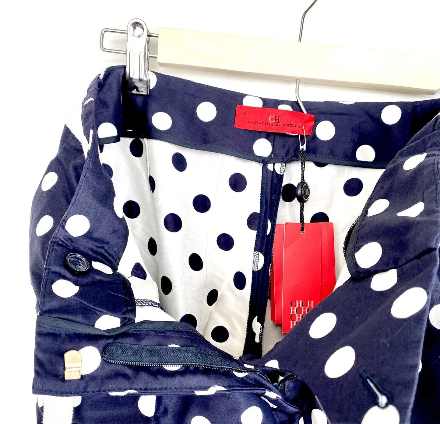 Carolina Herrera Silk Mix Formal Spot Pant. NWT Retail $445 Price $195 Size 6