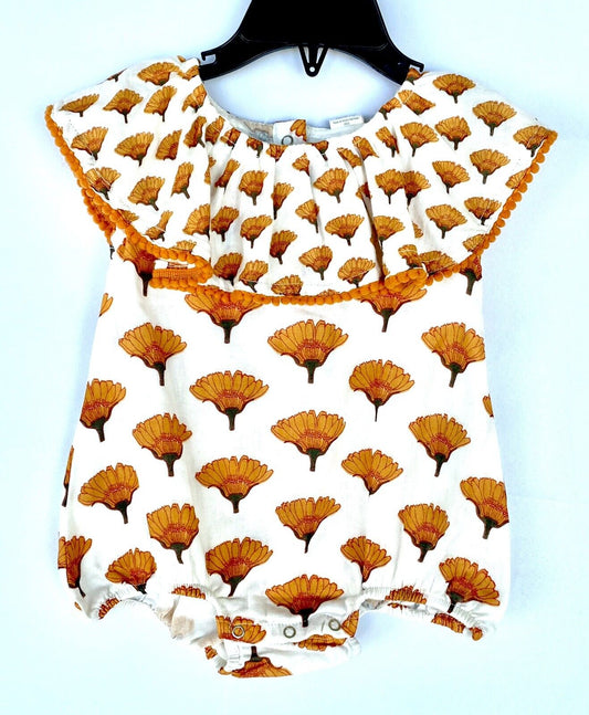 Kate Quinn 100% Organic Cotton Bubble Romper Price $36 6-12 M Marigold