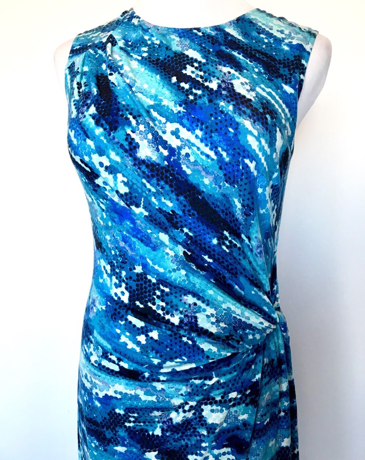 Nic + Zoe Surf Spray Blue Stretch Dress. NWT Size S Retail $168 Price $64.97