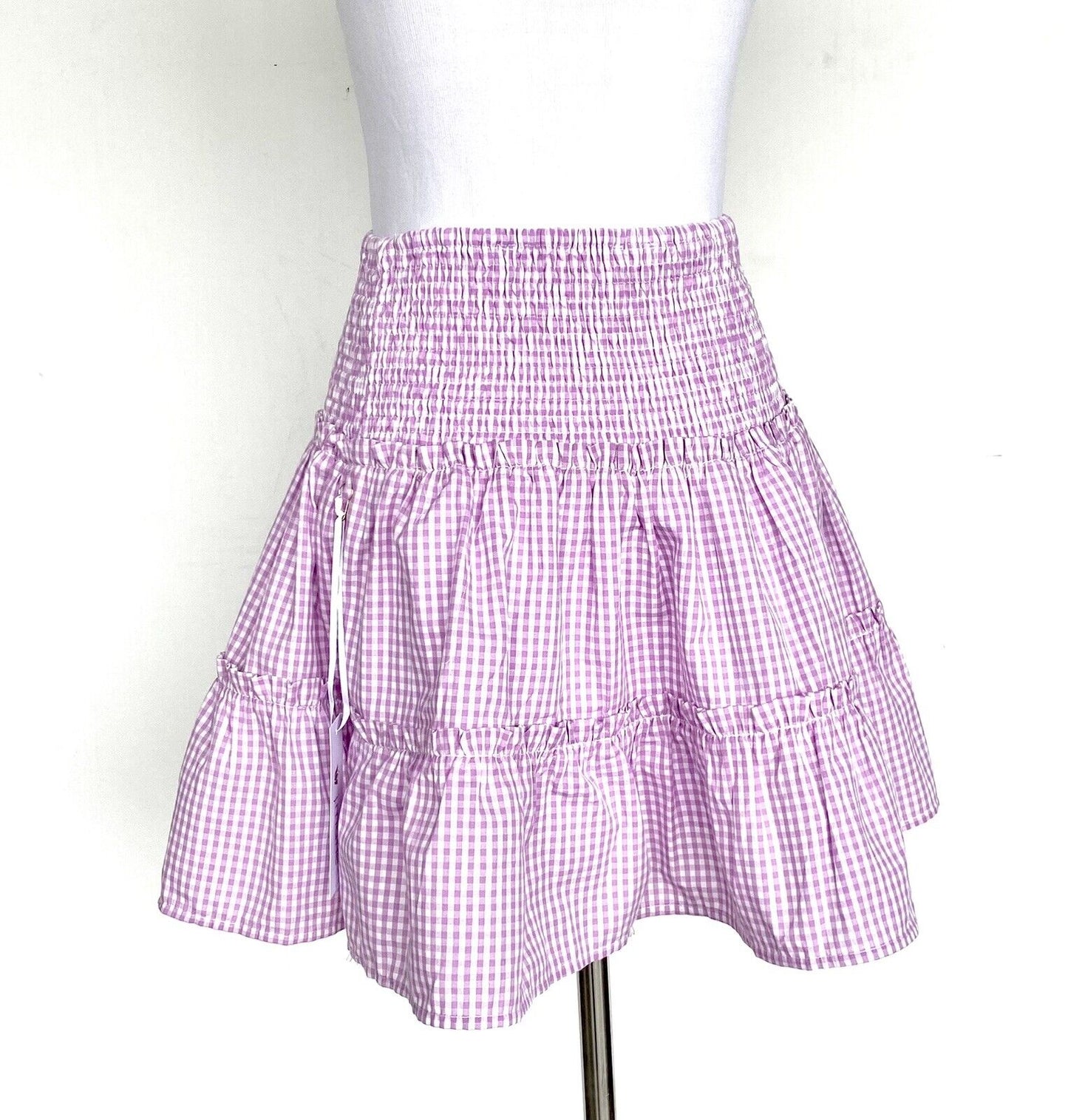 J Marie The Julia Skort size XS Retail $70 Price $49 NWT smocked tiered gingham