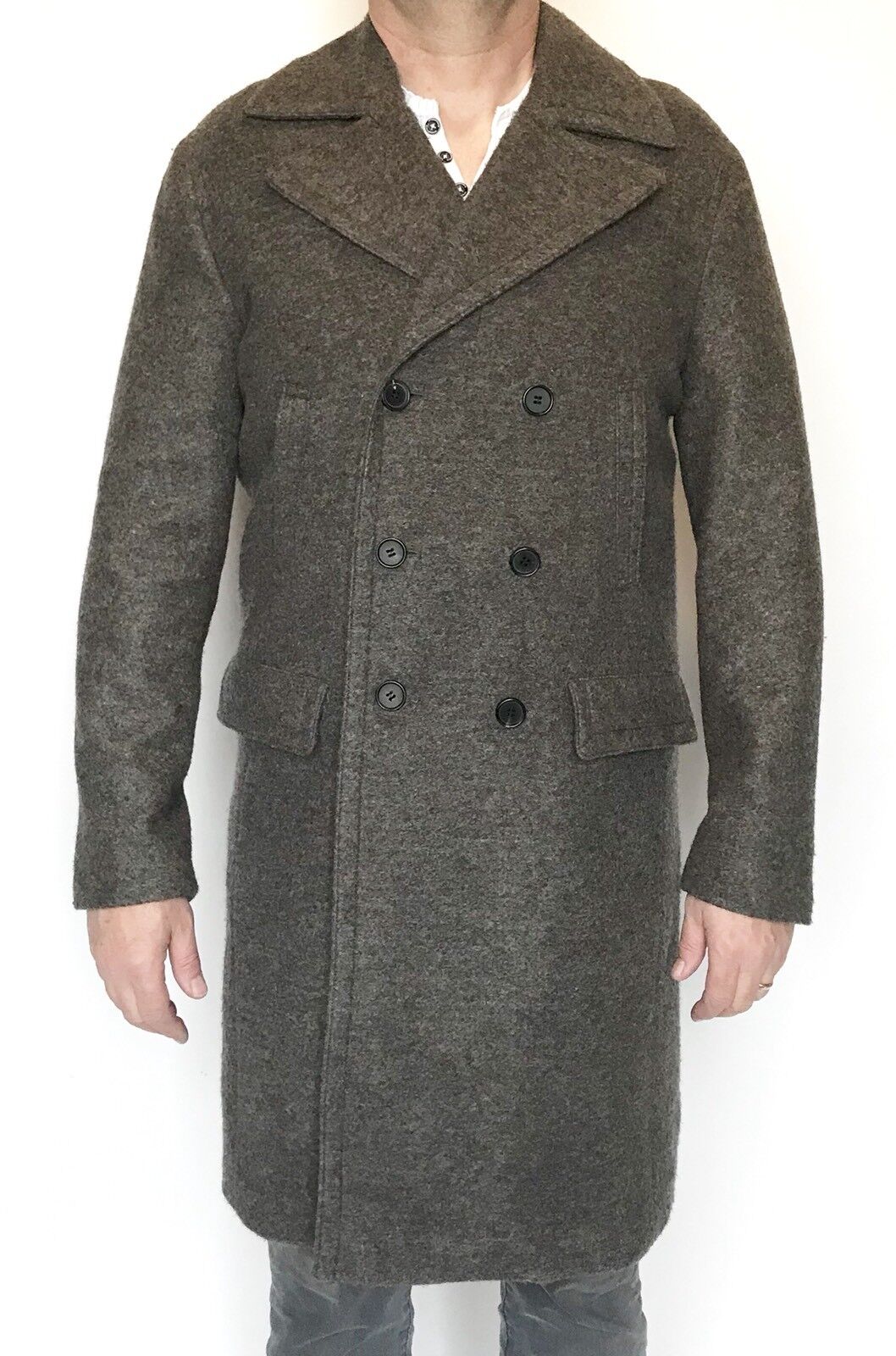 AllSaints Fyfe Coat Wool Mix Size 38 M Retail $700 Price $280 NWT