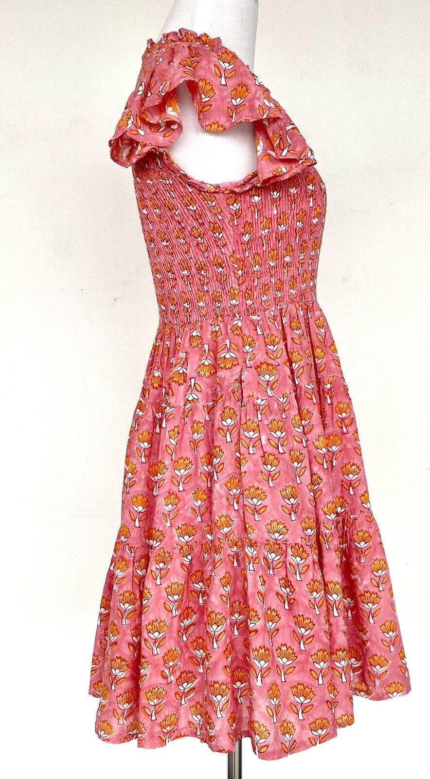 J Marie Elena Smocked Ruched Tiered Dress size S Retail $158 Price $70 NWT