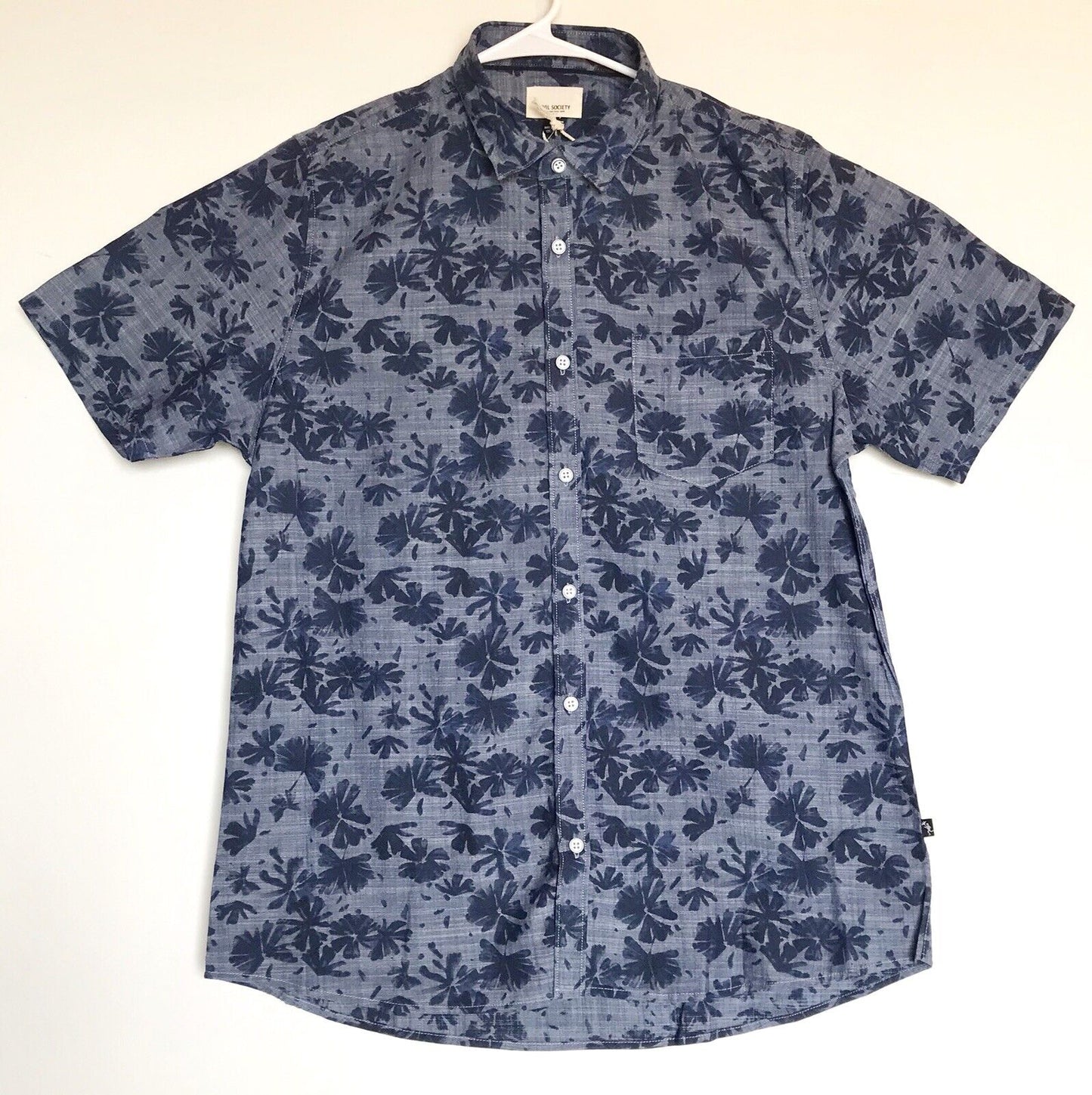 Civil Society Blue Leaf SS Shirt. Retail $65 Price $29 NWT Size M