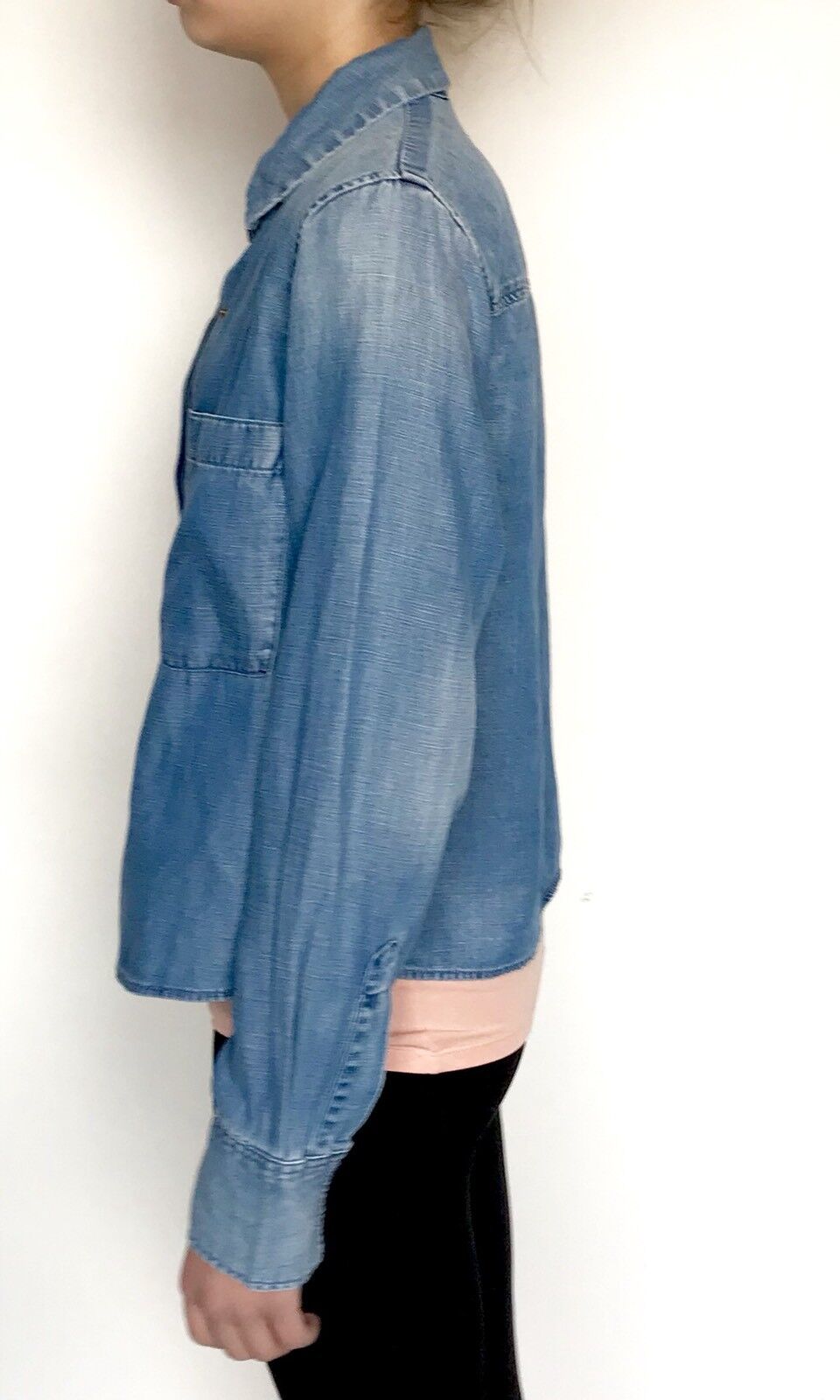 AllSaints Biella Light Denim Shirt NWT Retail $160 Price $75 Size 2 All Saints