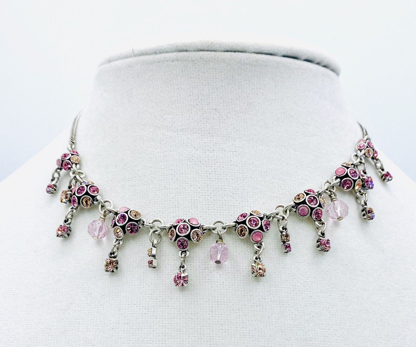 Pilgrim Genuine Swarovski Crystal Sterling Silver Plated Necklace. NWT Price $16