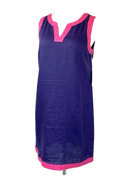 Sigrid Olsen 100% Linen Blue Sleeveless Dress. Retail $119 Price $55 Size M NWT