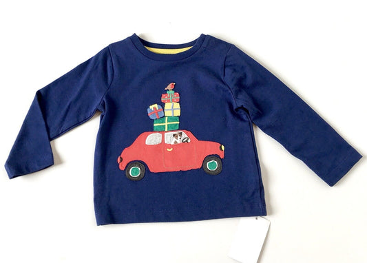 Mini Boden  Car & Dog Appliqué  Top 0-3 Month Retail $25 Price $18.75 NWT