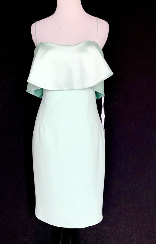Forever Unique Mint Lori Dress. Satin Bodice Size 4 NWT Retails $249 Price $68