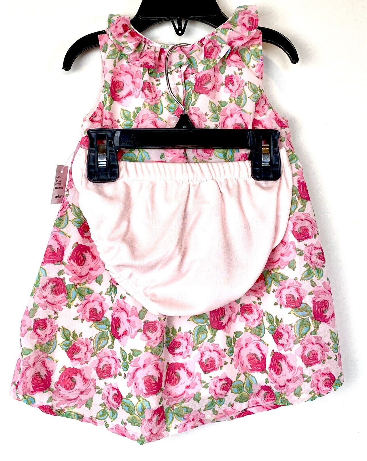 Koala Kids Baby 2 Pc Pink Flower Dress & Panties 6-9 Months NWT $23
