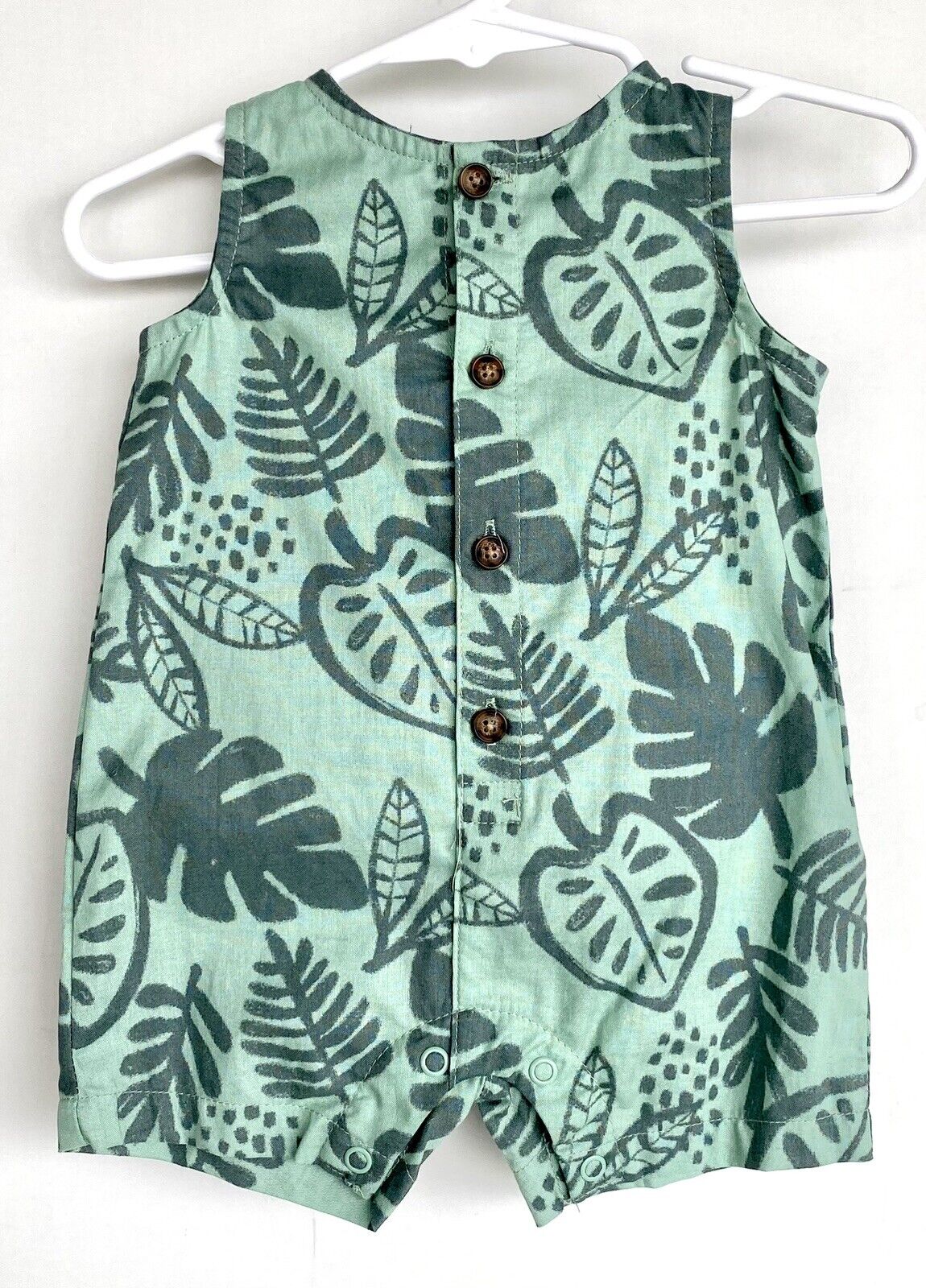 Carters Green Leaf 2pc Hat And Romper Suit Retail $26 Price $19 3 M 100% Cotton