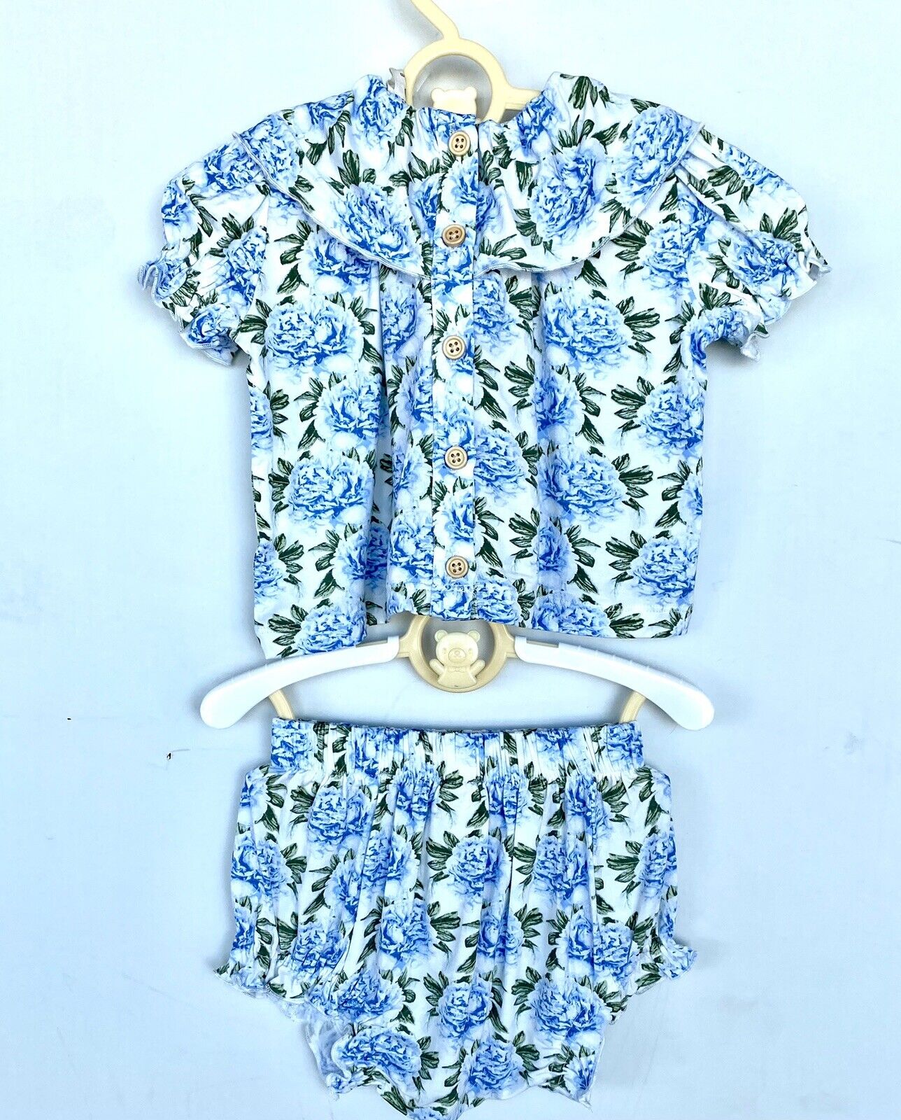 Kate Quinn Soft Bamboo Top & Bloomer Retail $56 Price $34 12-18 M Blue Peony