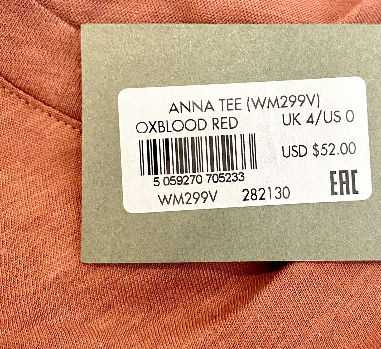 AllSaints Anna Tee Oxblood Red NWT Retail $52 Price $42 Size 0