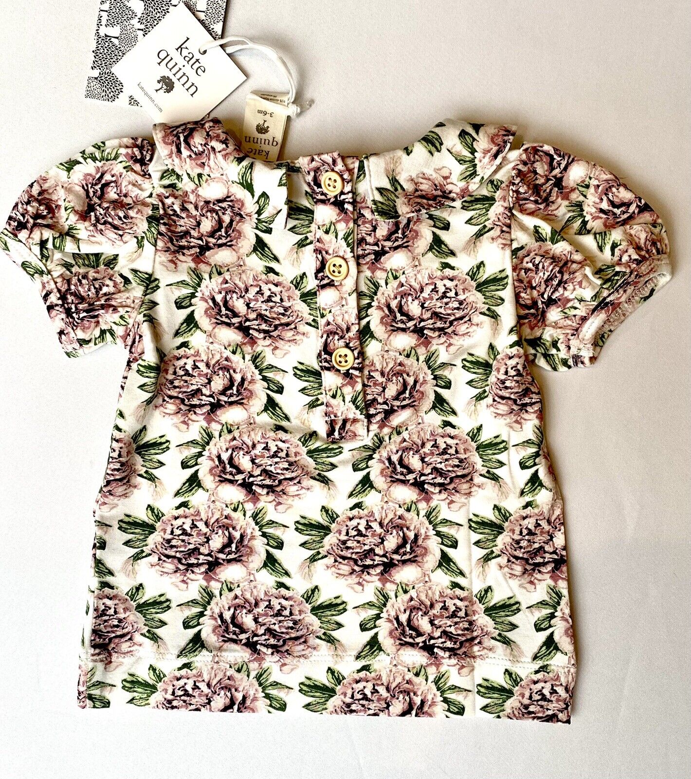 Kate Quinn Bamboo Peter Pan Collar Top Retail $36 Price $28 12-18 M Peony