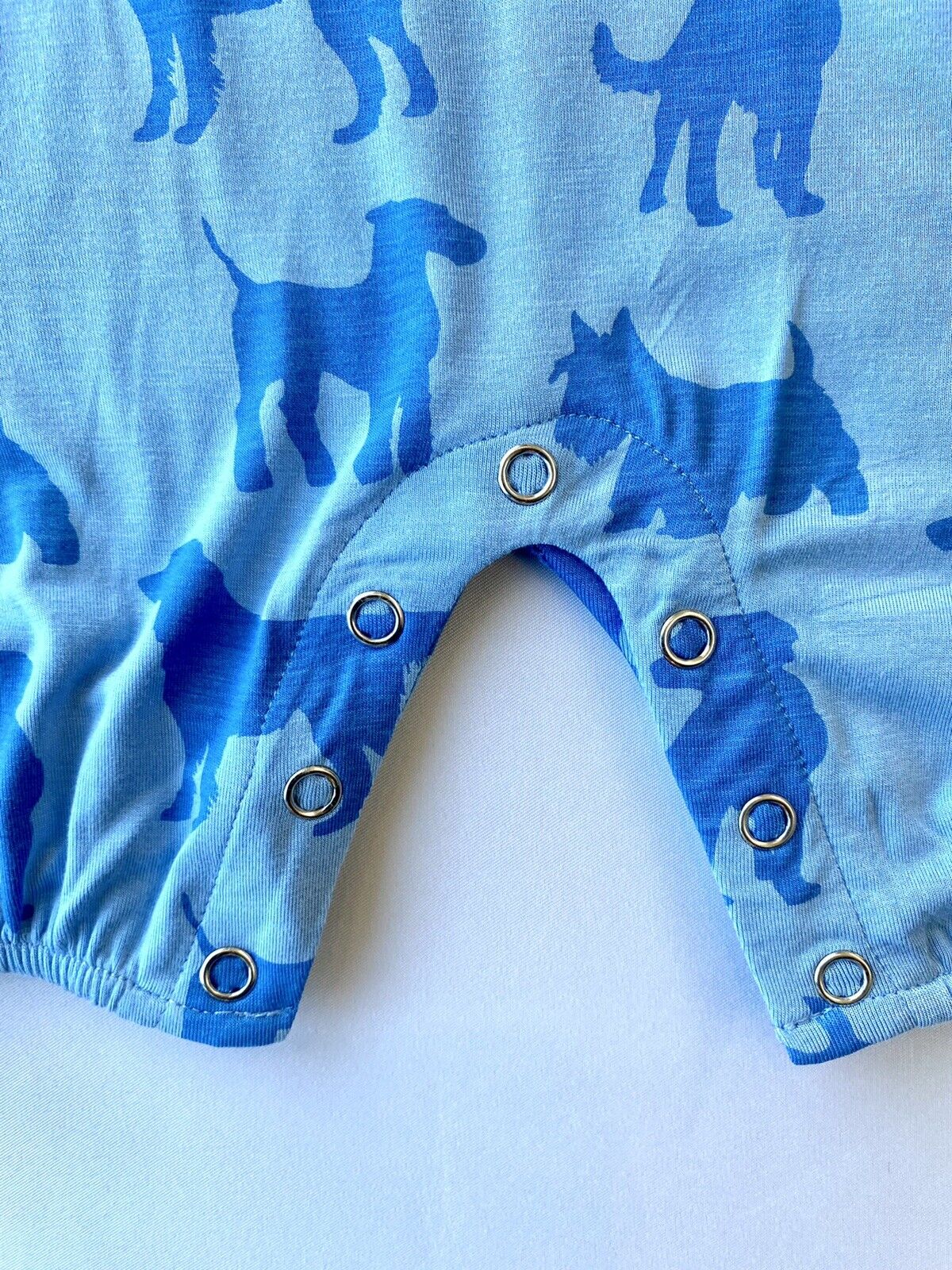 Kate Quinn Bamboo Puppy Dog bubble Romper Retail $32 Price $26 12-18M Blue