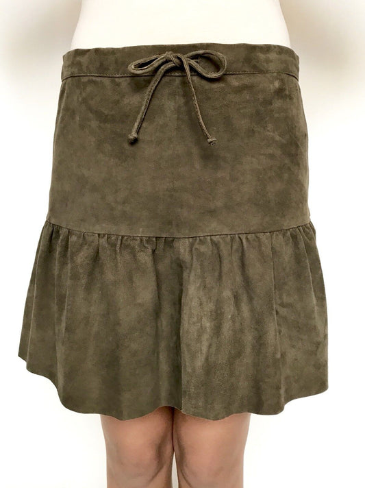 AllSaints Haslam Suede Leather Skirt NWT Size 0 Retails $360 Price $158 NWT