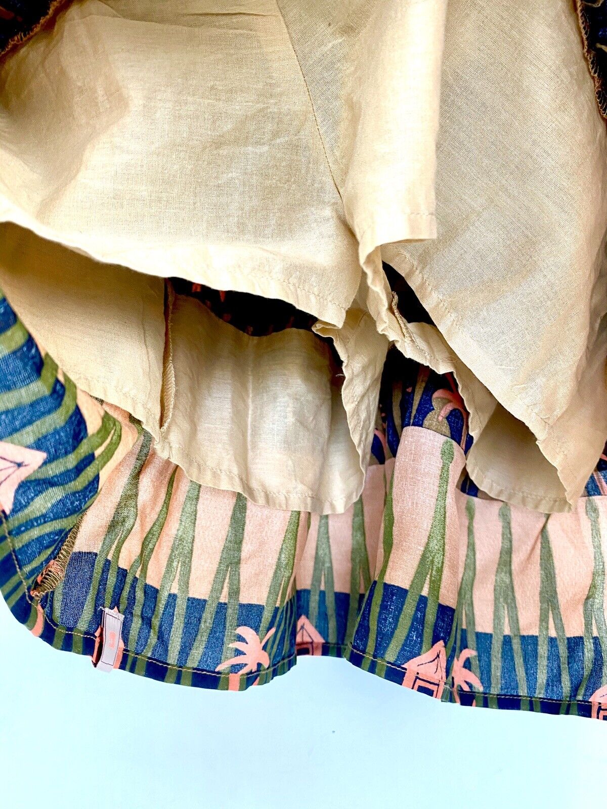 Scotch R'Belle Tan Black Palm Tree Ruffle Skort NWT Age 10 Retail $72 Price $39