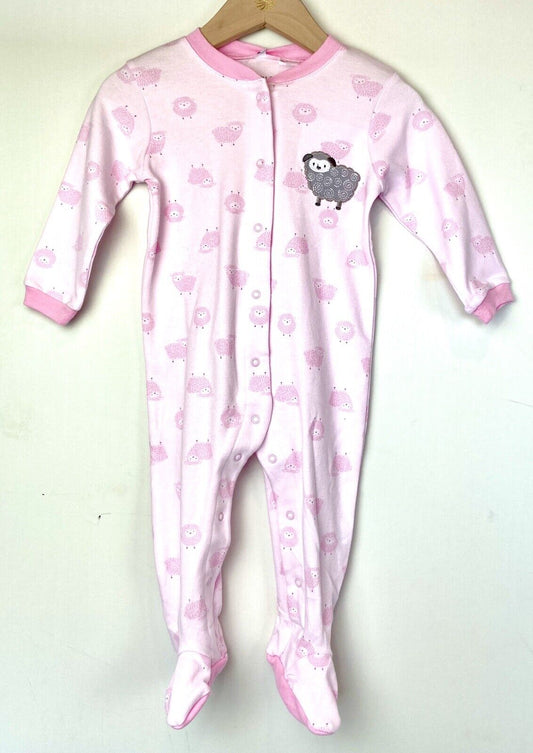 Pekkle Pink Sheep Embroidered Sleep suit $14  New Size 9 Months