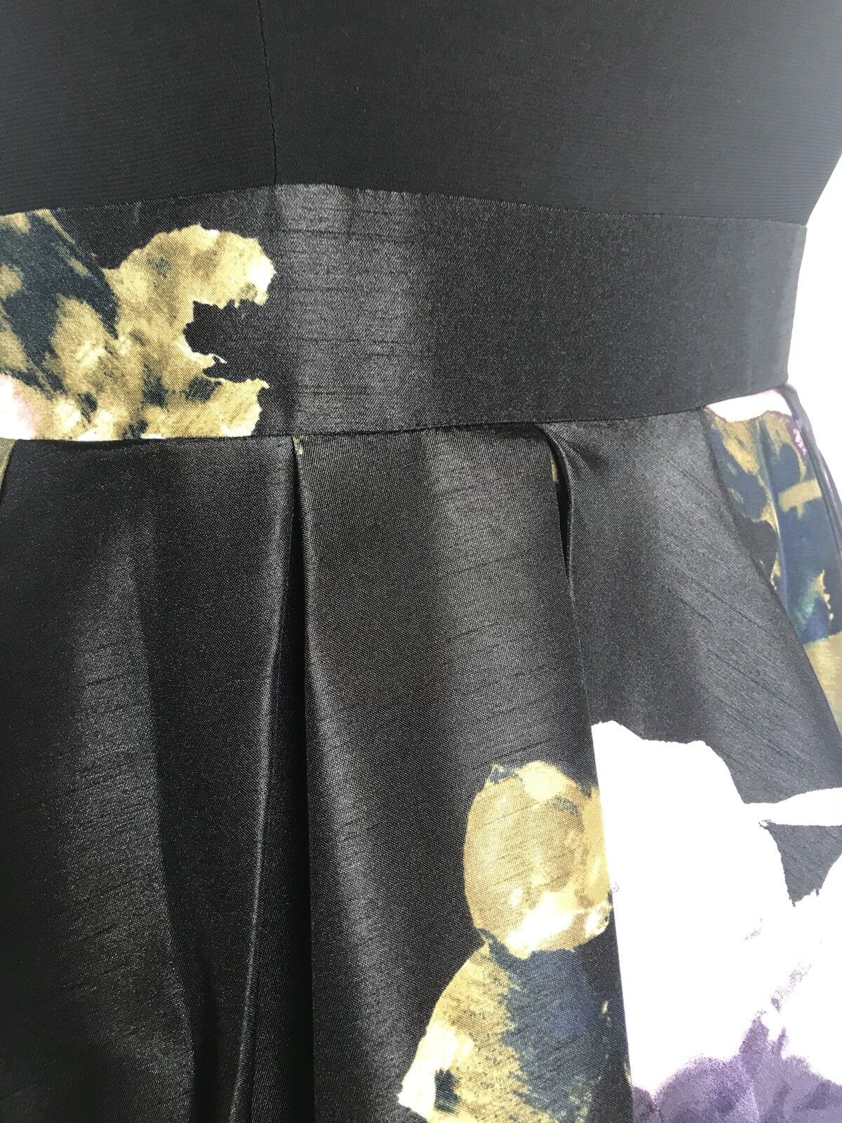SNLY Black Bead Neck Gown. Floral Skirt. NWT Price $78 Size 10