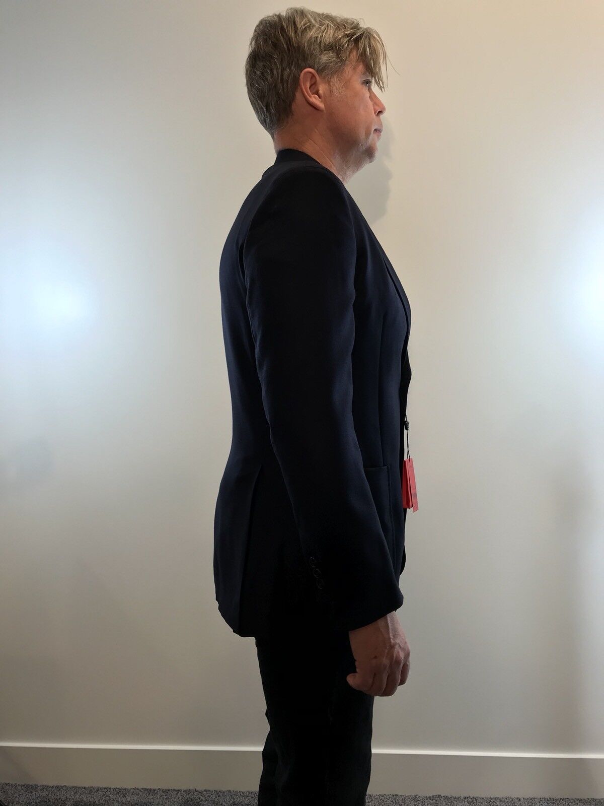 Carolina Herrera Navy Blue Cashmere Mix Jacket Retail $915 Price $478 NWT 38