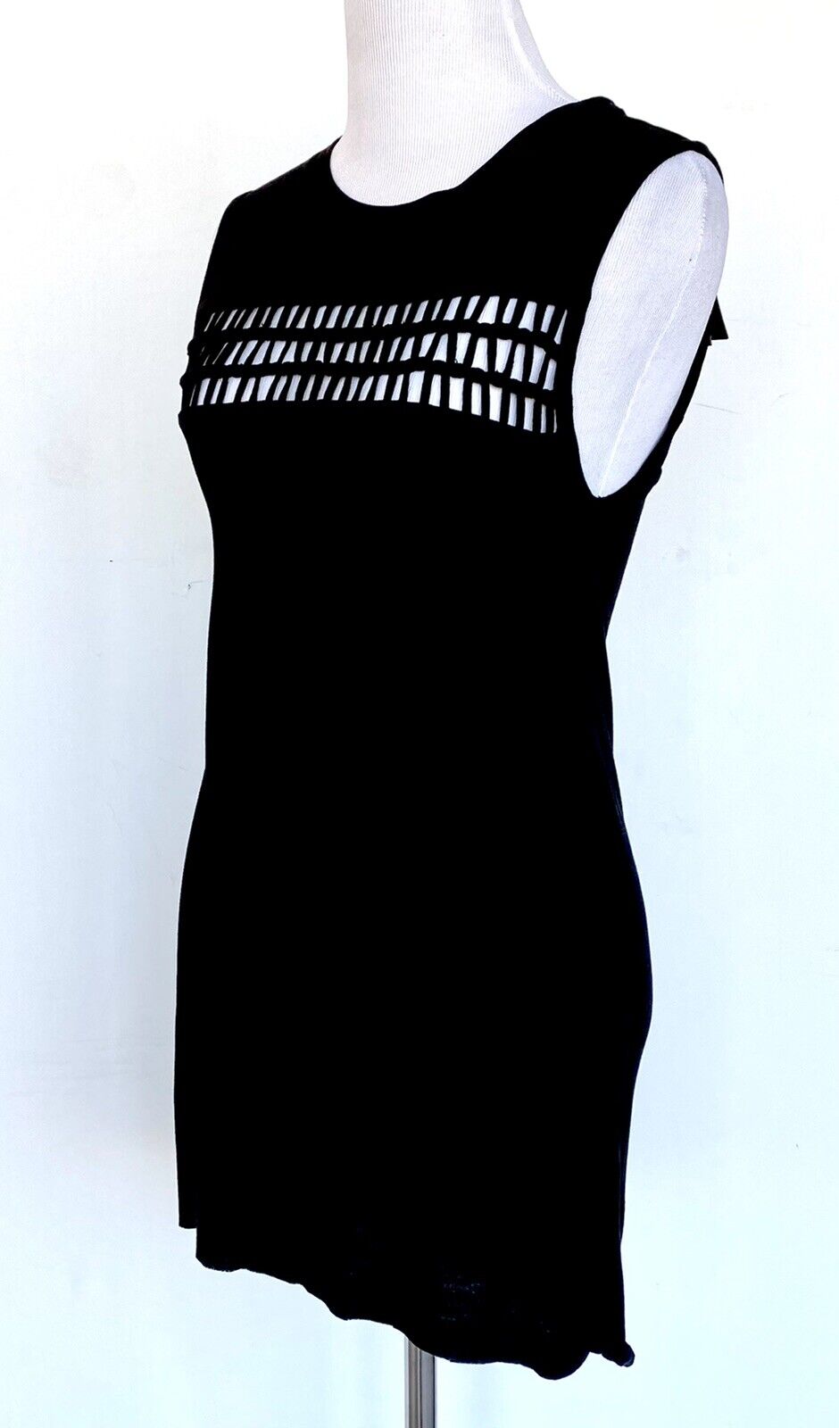 AllSaints Black Simmo Cutout Vest Tee.Retails $125 Price $49 Size S