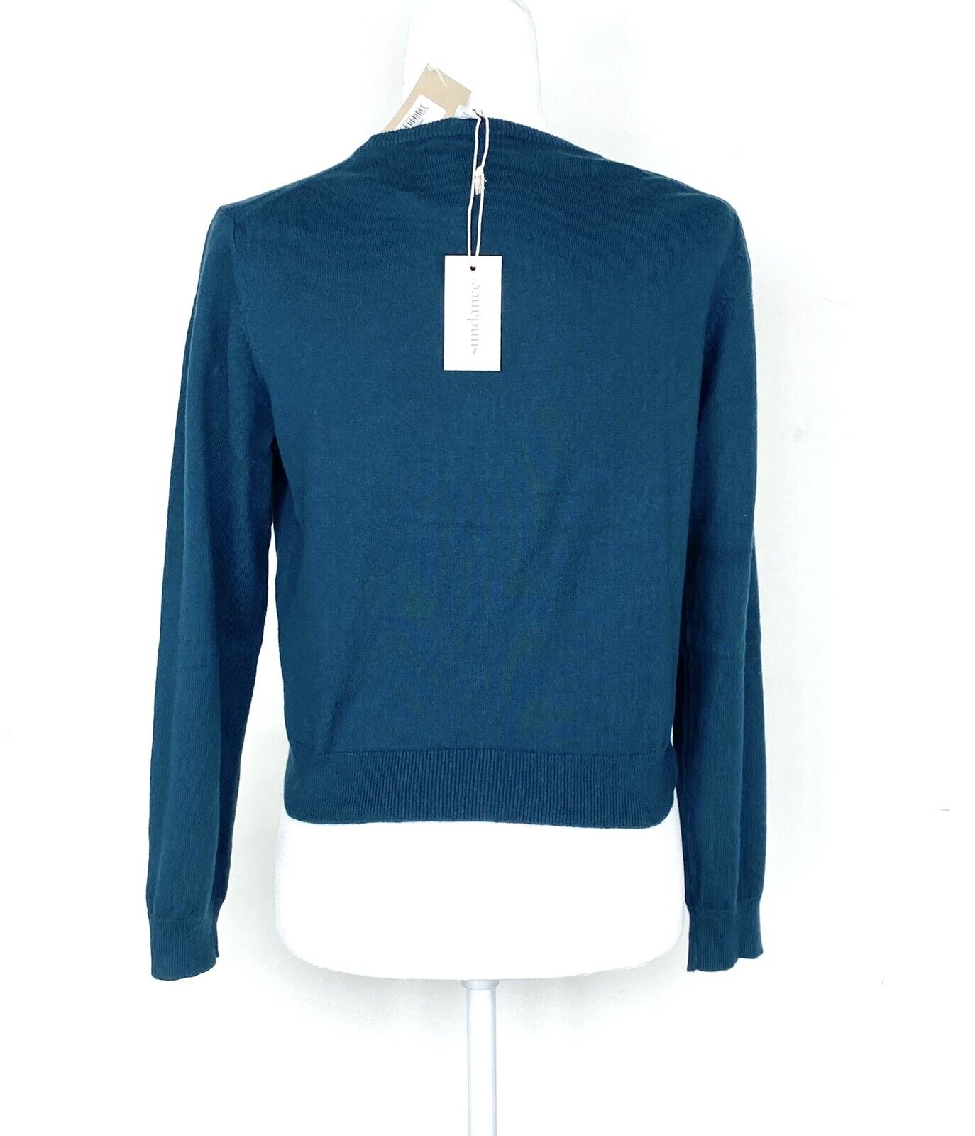 Sundance Beaded Cardigan Cotton Cashmere Mix Retail $158 Price $69 PS Teal NEW