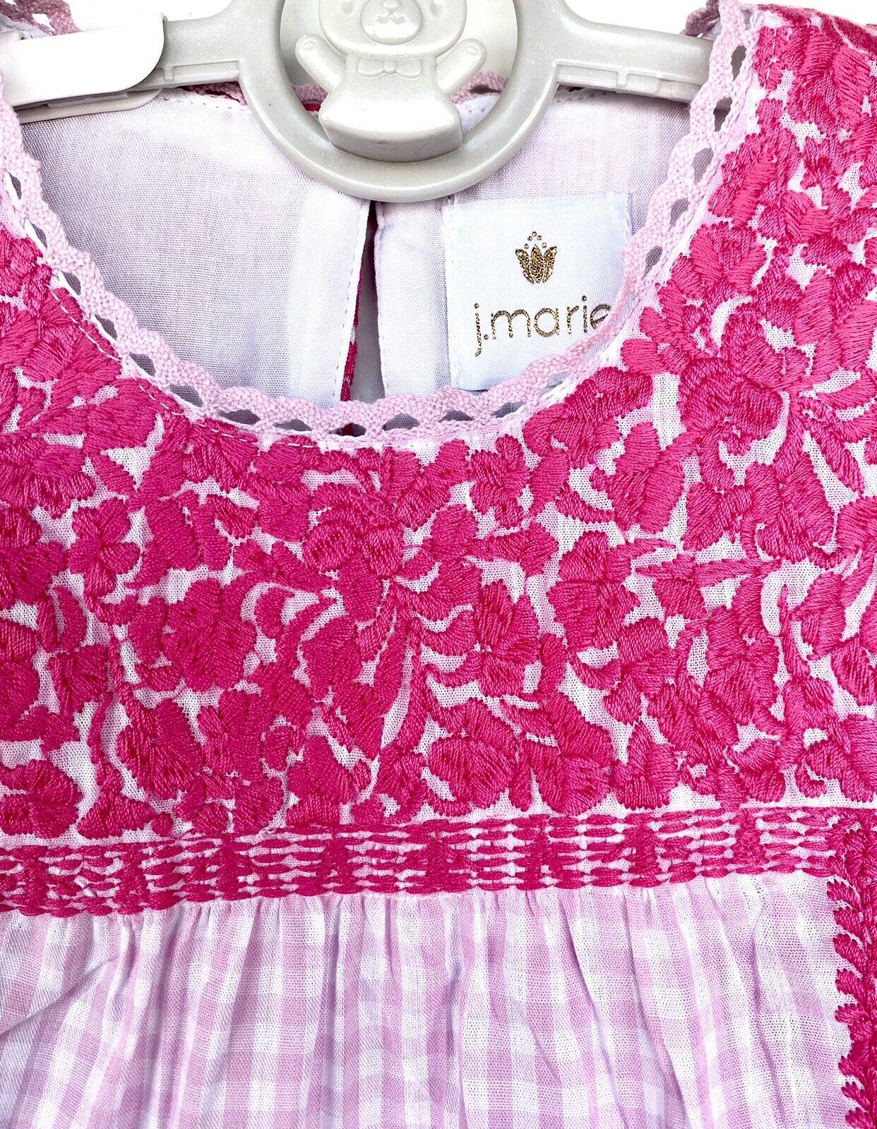 J Marie embroidered Dorothy Dress 2T Retail $102 Price $49 Gingham Pink