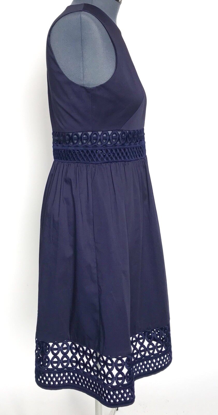 Ted Baker Blue Lace High Waist Cutout Dress Size 12 Retail $309 Price $136 NWT