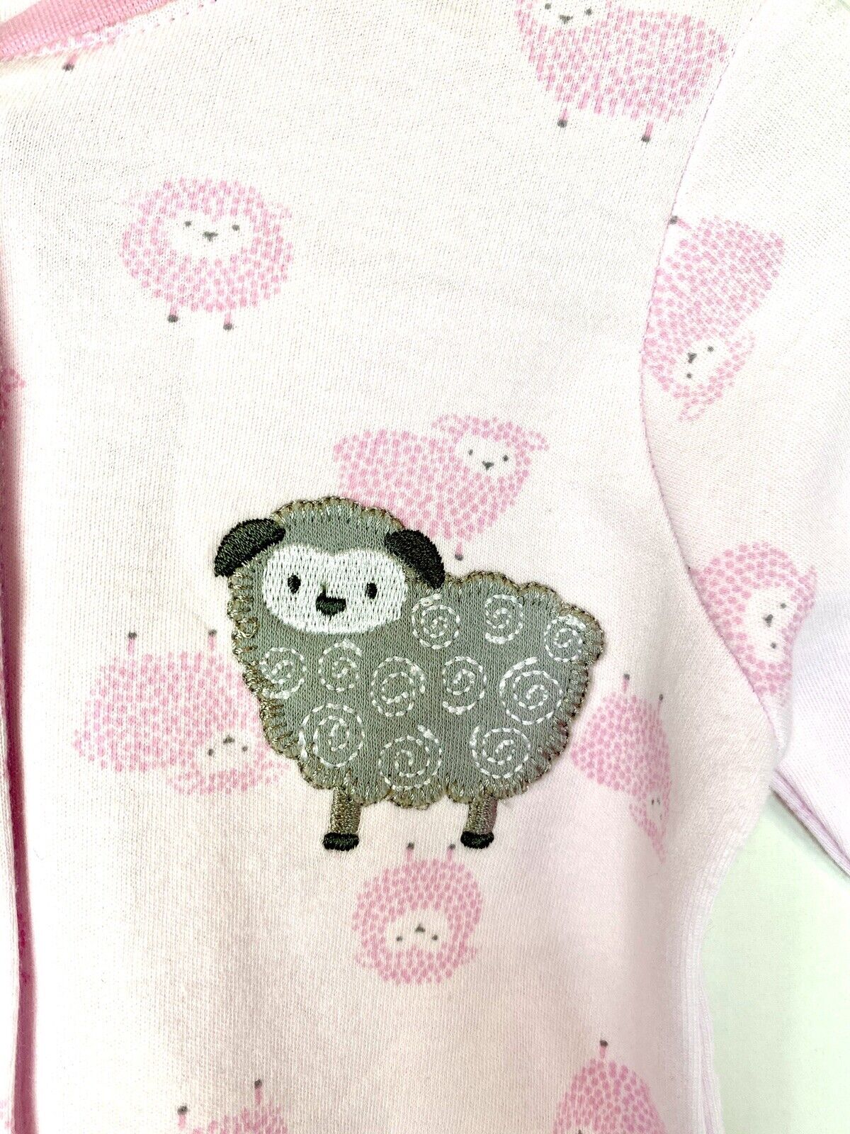Pekkle Pink Sheep Embroidered Sleep suit $14  New Size 9 Months