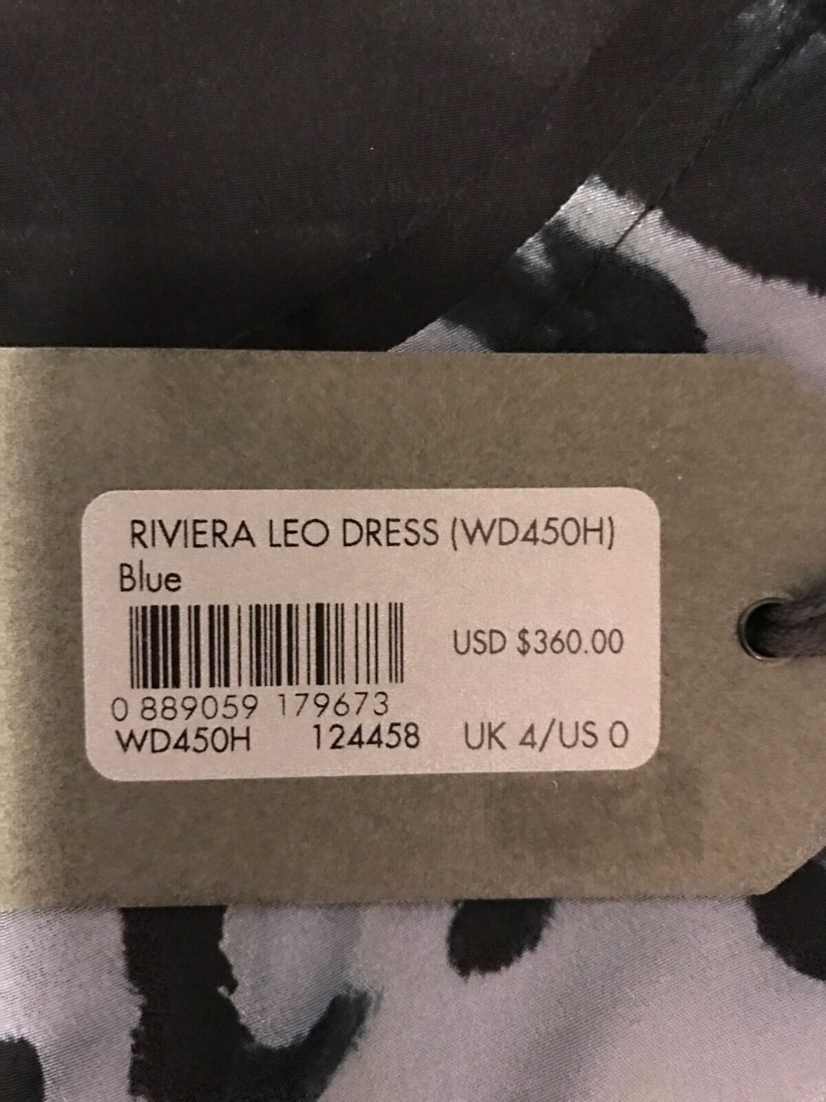 Allsaints Silk Riviera Leo Dress NWT Size 0 Retail $360 Price $108