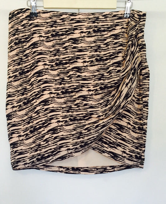 Maison Scotch Scotch & Soda Black Peach Wrap Skirt NWT Retail $119 Price $56 XL