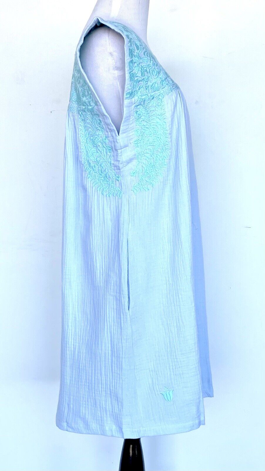 J Marie embroidered Stevie Dress size S Retail $114 Price $65 Cotton blue