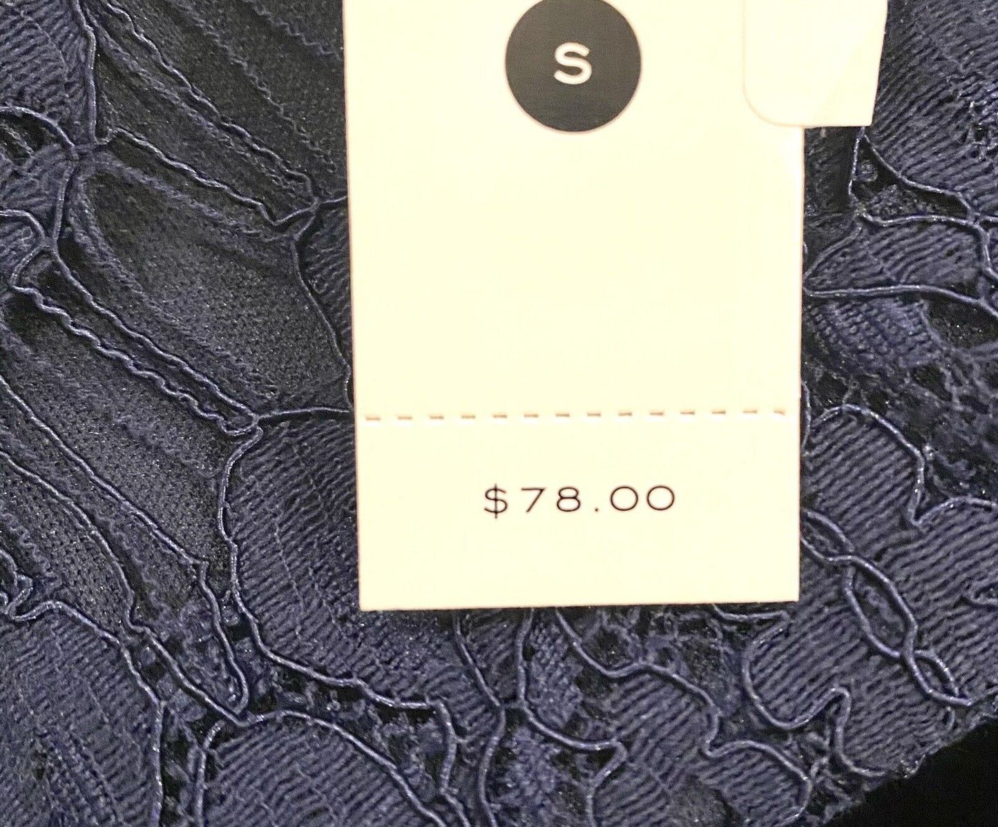 Aqua Soutache Lace Navy Cutout Party Dress. Size S Retails $78 Price $49 NWT
