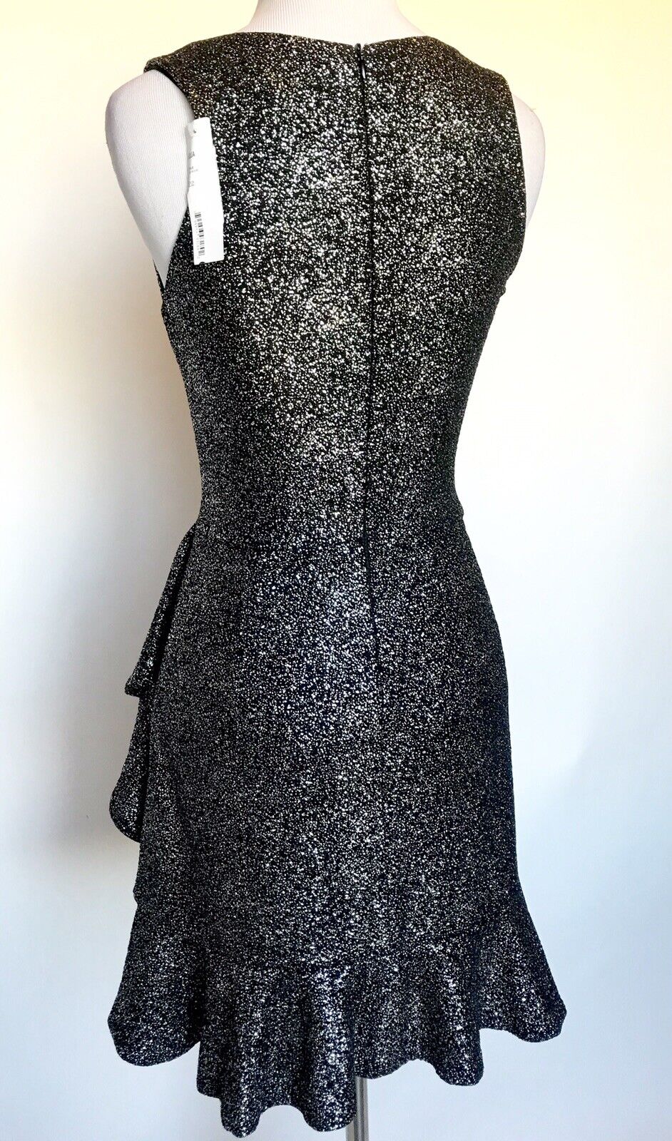 Aqua NWT Dress Metallic Silver & Black Stretch Dress XS/ S Retail $88 Price $42